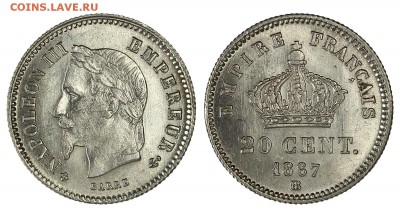 20 сантимов Франция, 1867 BB - 108282