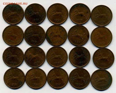 Индусы (пайса 1950-1954) 20 штук на десятки биметалл - Пайса-2