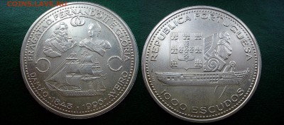 Португалия 1000 эскудо 1996 ФРЕГАТ Глория - Португалия 1000 эскудо 1996