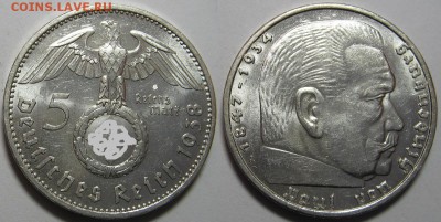 5 RM 1934 Е                        (кирха без даты) - оценка - 5 RM 1938 A 3.JPG