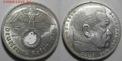 5 RM 1934 Е                        (кирха без даты) - оценка - 5 RM 1936 Е.JPG