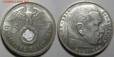 5 RM 1934 Е                        (кирха без даты) - оценка - 5 RM 1939 A.JPG