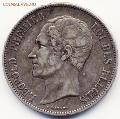 Бельгия_5 франков 1850. Крупное серебро; до 13.11_22.36мск - 10322