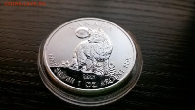 5$ ДОЛЛАРОВ КАНАДА ВОЛК 2011  серебро унция - WP_20151113_19_19_19_Pro