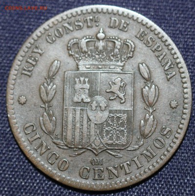 С 1 руб. ИСПАНИЯ 5с 1879г. АЛЬФОНСО-XII  до 20.11. в 22-00 - IMG_8831.JPG