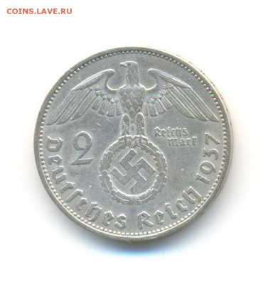 Ag. 3-й рейх 2 марки 1937 А . XF. до 17.11 22:00 - 11