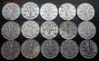 A34 Канада 5¢ 1945 Victiry Nickel 15 шт. до 21.11 в 22°° - A34 5c 15 pcs 1945_1