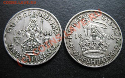 Британия, серебро, 1944 г, 1 шиллинг, до 14.09 в 21-30 мск - бр 1944 1+1