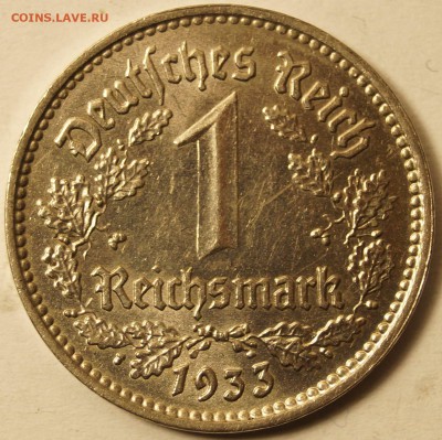 Германия. 1 Рейхсмарка 1933 G Отличная до 21.11.2015 в 22:0 - 1рейсмарка_1933G_1.JPG