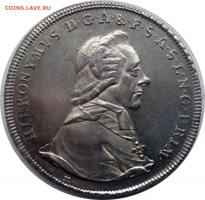 Зальцбург Taler 1784 - Hieronymus Graf Colloredo, оценка - Taler 1784 - Hieronymus Graf Colloredo_1