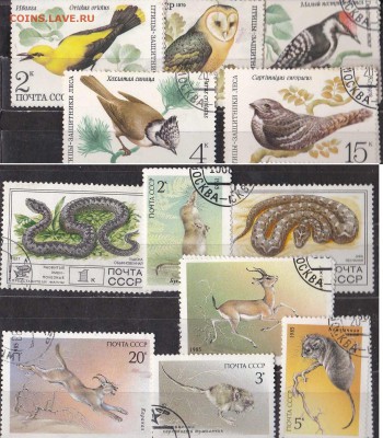 Марки,открытки,конверты на обмен - Фауна СССР-1