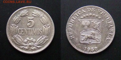 МОНЕТЫ МИРА №5 - Венесуэла – 5 сентимо (1958) №1