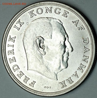 Дания_памятные 5 крон 1964. Отличное серебро; 16.11_22.26мск - 10563