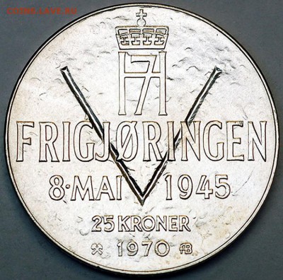 Норвегия_памятные 25 крон 1970. Отличное серебро_16.11_22.28 - 10566
