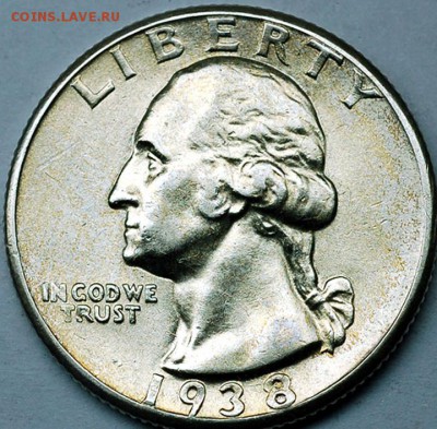 США_квортер (25 центов) 1938. Серебро; до 16.11_22.32мск - 10038