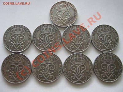 Швеция 5 эре с 1942 по 1950 г. - 9 шт. железо до 11.09 22.00 - Изображение 4722