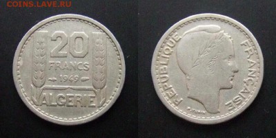 МОНЕТЫ МИРА №5 - Франц. Алжир – 20 франков (1949)