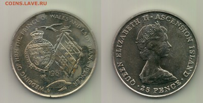 25 пенсов, Ascension Islands, 1981. До  22.00  19.11. - №373