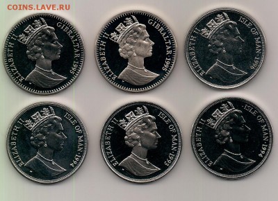 1 крона (6 шт.), Остров Мэн, 1993 -1996,  до  22.00  20.11. - PLANET 1.2