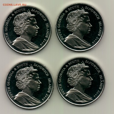 2 ф.(4шт),South Georgia@Sandwich Islands,2006,до 22.00 20.11 - TWO POUNDS 1.2