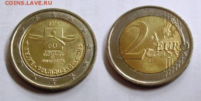 2 евро 2008 Бельгия Декларация прав человека UNC - 22222