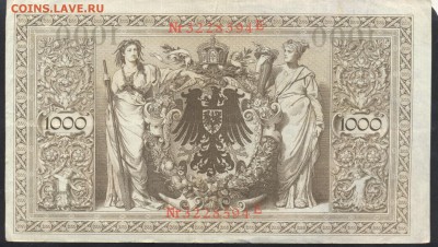Германия 1000 марок 1910 г.21.11.15 г. 22 -00 МСК. - 1000 м. 1910 1