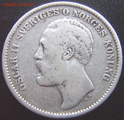 Швеция_2 кроны 1878. Серебро; до 18.11_22.38мск - 10047