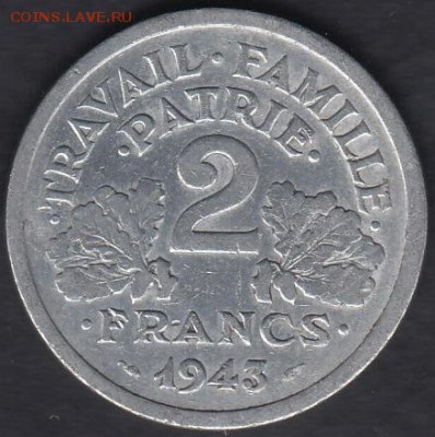 Франция 2 франка 1943 до 21.11.2015 21-30 - 111