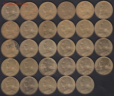 Франция 10 сантимов 1963-1998 29 шт. до 21.11.2015 21-30 - Франция 10 сантимов 1р