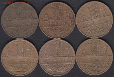 Франция 10 франков 1975-1980 6 шт. до 21.11.2015 21-30 - Франция 10 франков 2а