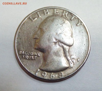 Quarter dollar 1968г. Liberty перевёртыш - предпрод.оценка - attach-1