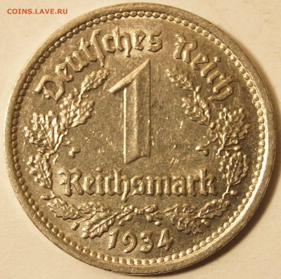 Германия. 1 Рейхсмарка 1934 G до 26.11.2015 в 22:00 - 1Рейсмарка1934G_1.JPG