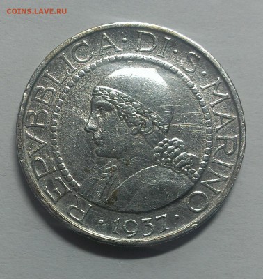 с 200 р. Сан Марино 5 лир 1937 (20.11) - IMAG2549