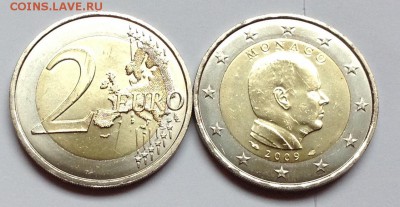 Монеты евро и других стран Европы и мира. - 2 евро Монако 2009