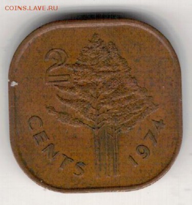 Свазиленд 2 цента 1974 до 24.11.15 в 22.00мск (Б319) - 4-св1