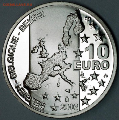 Бельгия_памятные 10 евро 2003. Серебро; до 21.11_22.18мск - 10500