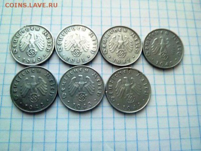 3 РЕЙХ 10 рейхпфеннигов 12 штук до 26.11.2015 в 22:00 по МСК - 3