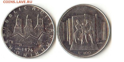100 лир 1976г Сан-Марино до 27.11.15 - 100лир1946СМар
