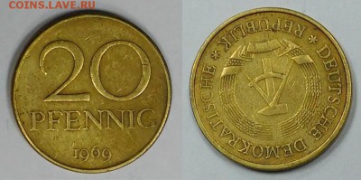 ГДР 20 пфеннингов 1969 год, до 26.11.2015 22-00 мск - 20-1969.JPG