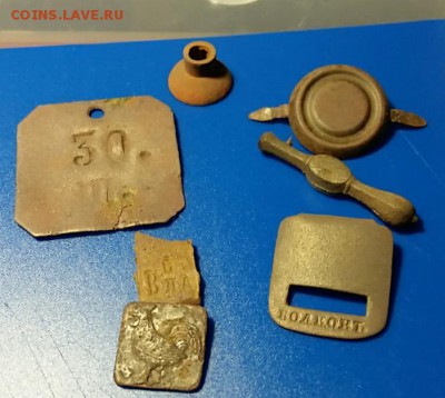 Бирки с петухом, цифрой 30, надписью "волковъ" и др. - image