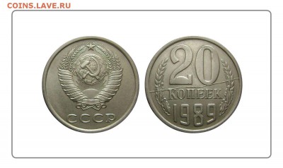 20 копеек 1989 Шикарный Полный раскол до 24.11.2015 - 20 к 1989