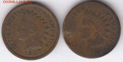 США цент Индеец 1881 и 1907 С РУБЛЯ до 29.11.2015 в 22:00 - 1907-1881-1.JPG