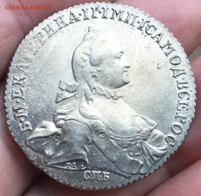 Рубль 1765 СПБ ЯI UNC - image