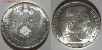 5 RM 1934 Е                        (кирха без даты) - оценка - 5 RM 1938 F 3.JPG