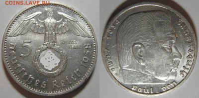 5 RM 1934 Е                        (кирха без даты) - оценка - 5 RM 1938 A.JPG