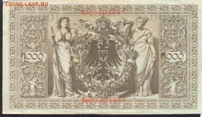Германия 1000 марок 1910 г.28.11.15 г. 22 -00 МСК. - 1000 м. 1910 1
