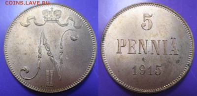 5 пенни 1915 год UNC(красная) оценка - 5 penny 1915 krasnaya