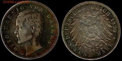 5 МАРОК 1896 Бавария редкая до 04.12.15 г 22.00мск - Бавария 1896