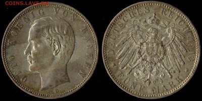5 марок 1913  Бавария  до 04.12.15 г 22.00 мск - 1913