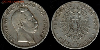 5 марок 1875  Гессен  до 04.12.15 г 22.00 мск - Гессен 1875